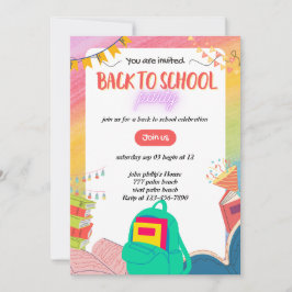 Convites back-to-school party invitation 