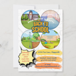 Convites back-to-school party invitation