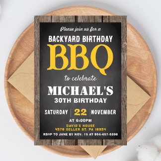 Convites Backyard BBQ Birthday Party Invitation Cookout