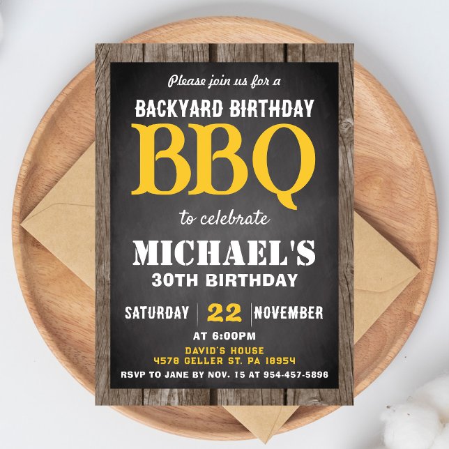 Convites Backyard BBQ Birthday Party Invitation Cookout (Criador carregado)