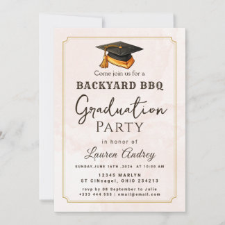 Convites Backyard BBQ Graduation Party Invitation