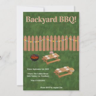 Convites Backyard BBQ Party Invitation