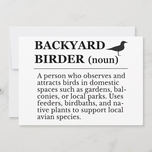 Convites Backyard Birder Definition - Garden Birdwatching (Frente)