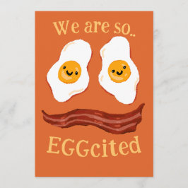 Convites Bacon and eggs funny party invitation announcement