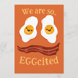 Convites Bacon and eggs funny party invitation announcement