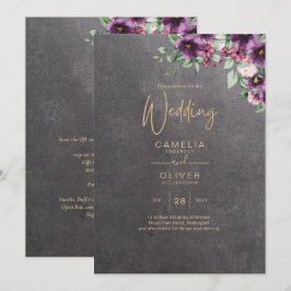 Convites Baga Cinza Prata Floral Casamento Inverno Outono