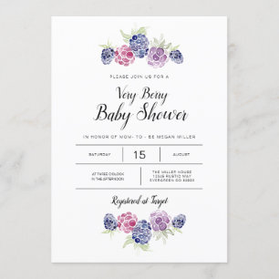 Convites Bagas da aguarela do chá de fraldas   de