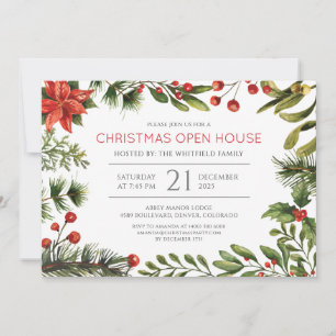 Convites Bagas Verde Natal Feriado Aquarela