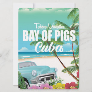 Convites Baía de Porcos, poster de férias na praia em Cuba