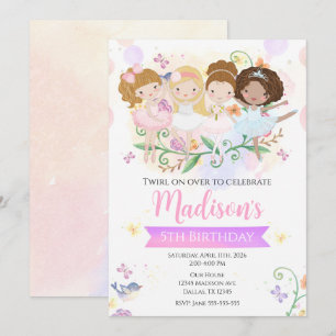 Convites Bailarina Dança Pirueta Ballet Tutu Festa de Anive