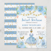 Bailarina de Cabelo Loiro com Tutu Azul Doce 16 An