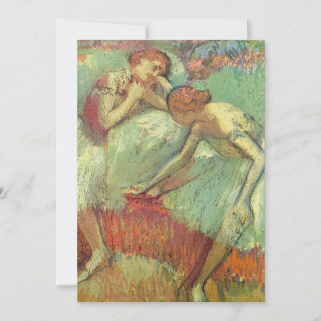 Convites Bailarinas em Verde de Edgar Degas, Balé Antigo (Frente)