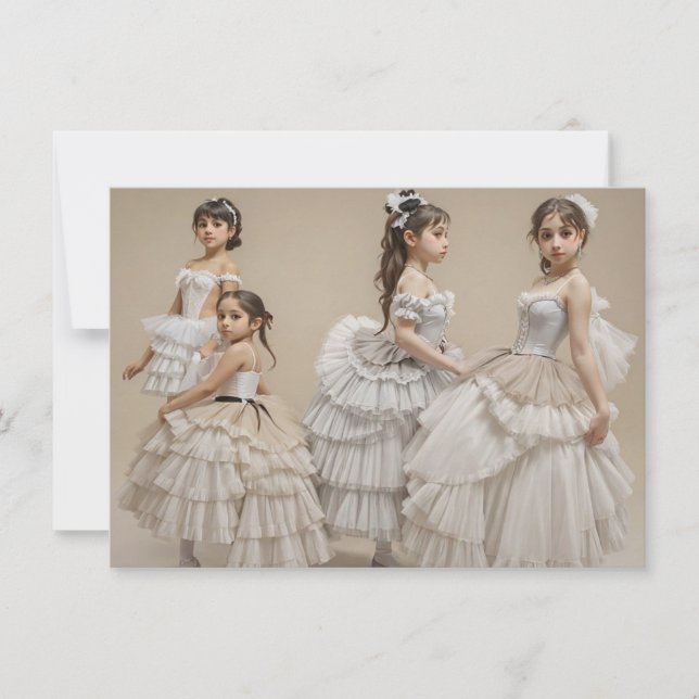 Convites Bailarinas románticas (Frente)