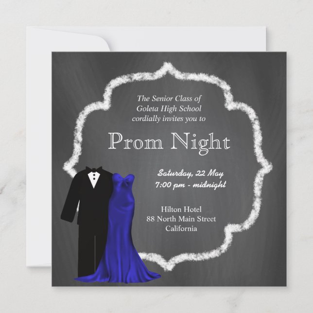 Convites Baile de formatura chalkboard (Frente)