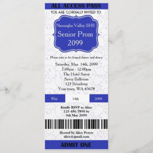 Convites Baile de formatura de Tíquete de Convite, em qual