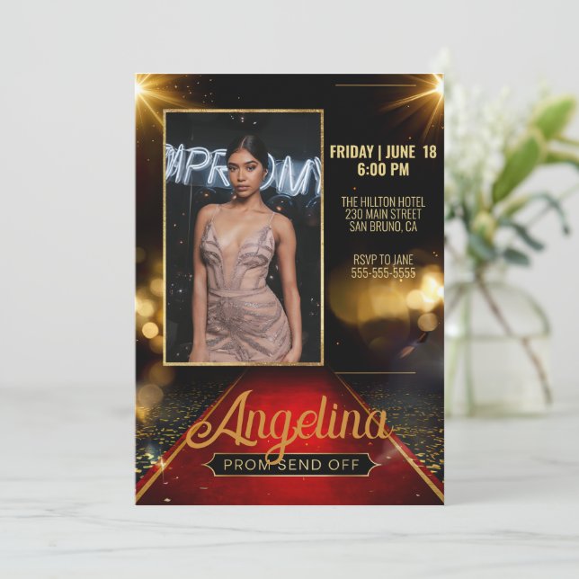 Convites Baile de formatura Luxurioso - Desativar Carpete V (Em pé/Frente)