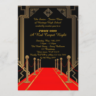 Convites Baile de formatura Mais velho-Júnior, estilo Gatsb
