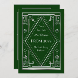 Convites Baile de formatura Mais velho-Júnior, verde, de