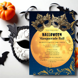 Convites Baile de Máscaras da Lua Cheia de Halloween