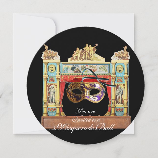 CONVITES BAILE DE MÁSCARAS DE CARNAVAL MÁSCARAS TEATRO PALC (Frente)