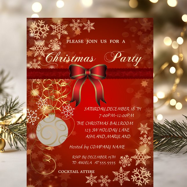 Convites Baile de Natal, Festa de Natal da Bow Corporate (Criador carregado)