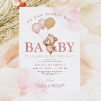 BAILEY Pink Barly Wait Teddy Bear Chá de fraldas