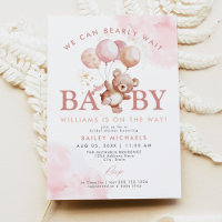 BAILEY Pink Barly Wait Teddy Bear Chá de fraldas