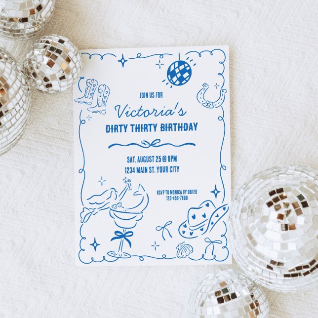 Convites Bairro de Cowgirl Costeira (Coastal Cowgirl Birthday Party Invite)