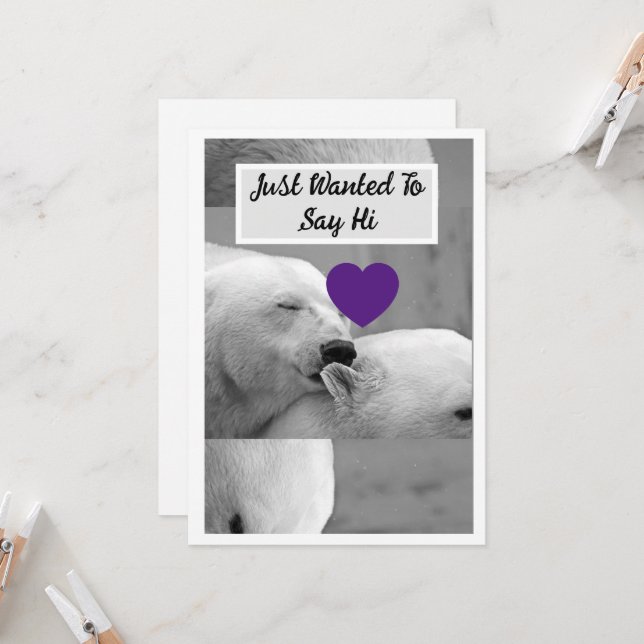 Convites Baixável Um Urso Polar masculino beijando a orelha (Frente/Verso In Situ)