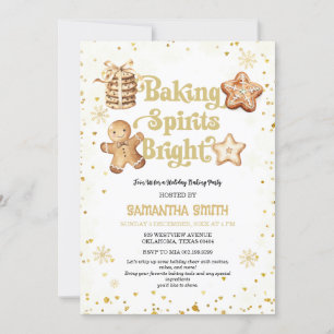 Convites Baking Spirs Bright Festa Dourada de Natal