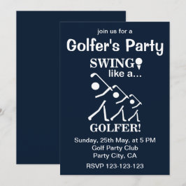 Convites Balançar como um Golfista Festa de Golfe