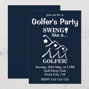Convites Balançar como um Golfista Festa de Golfe