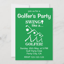 Convites Balançar como um Golfista Festa de Golfe