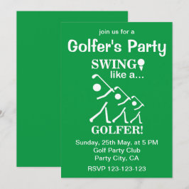 Convites Balançar como um Golfista Festa de Golfe