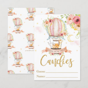 Convites Balão De Ar Quente Adivinha Quantas Candies Card
