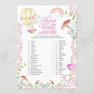 Convites Balão De Ar Quente Corresponde Ao Jogo De Bebês