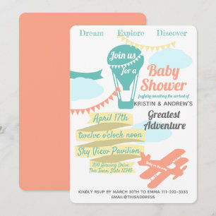 Convites Balão de ar quente e avião da Adventure Excelent