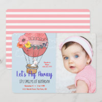 Balão de Ar Quente e Bunny Primeiro Aniversário