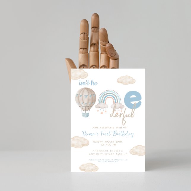 Convites Balão de ar quente não é primeiro aniversario de a (Criador carregado)