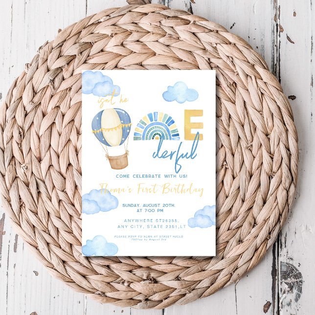 Convites Balão de Ar Quente Não é primeiro aniversario Mara (Criador carregado)