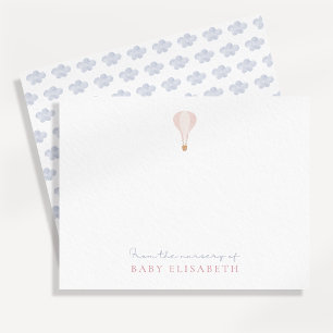 Convites Balão de Ar Quente Rosa, do berçário de,