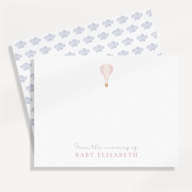 Convites Balão de Ar Quente Rosa, do berçário de, (Criador carregado)