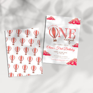 Convites Balão de Ar Quente Vermelho não é um aniversário m