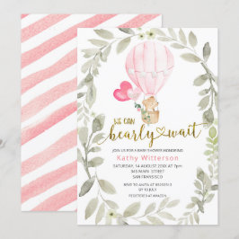 Convites Balão de Ar Rosa Que Podemos Baixar Chá de fraldas