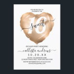 Convites Balão de Coração de Folha de Ouro Rosa-Branco-Girl<br><div class="desc">Este convite de aniversário giro, moderno e fofo, 16 é perfeito para a moça da moda e na moda. Apresenta um balão de coração de folha de ouro impresso a preto com um "16" grande sobre um fundo branco simples. É um design elegante, legal, bonito e divertido! ***NOTA DE DESIGN...</div>