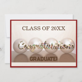 Convites Balão de Graduação do Formando Vermelho Parabéns