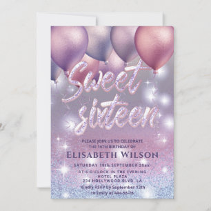 Convites Balão de ombreira brilhante da lavanda ilíaca em