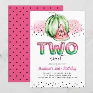 Convites Balão de Verão Letra Melão Dois Bons Aniversár