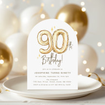 Balão Dourado Tendência para 90 Anos de Idade