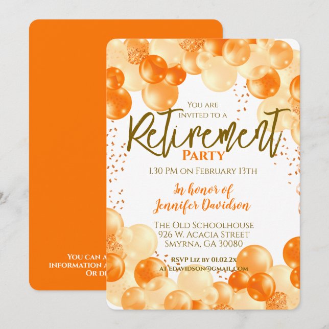 Convites Balão Laranja da Reforma (Frente/Verso)